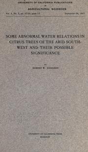 Some abnormal water relations in citrus trees of the arid Southwest and their possible significance by Robert W. Hodgson