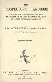 Cover of: The prospector's handbook by Anderson, J. W.