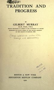Cover of: Tradition and progress. by Gilbert Murray