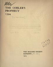 Cover of: The cobler's prophecy. by Wilson, Robert