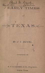 Cover of: Early times in Texas.