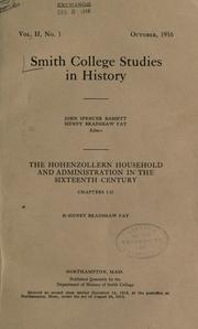 Cover of: The Hohenzollern household and administration in the sixteenth century ...
