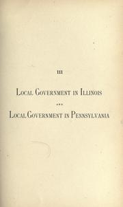 Cover of: Local government in Illinois