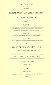 Cover of: A view of the evidences of Christianity by William Paley