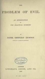 Cover of: The problem of evil by Daniel Greenleaf Thompson