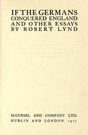Cover of: If the Germans conquered England by Lynd, Robert