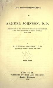 Cover of: Life and correspondence of Samuel Johnson by E. Edwards Beardsley