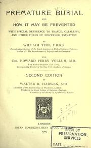 Cover of: Premature burial by William Tebb