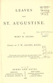 Leaves from St. Augustine by Augustine of Hippo