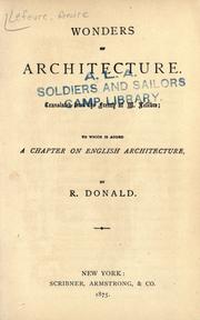 Cover of: Wonders of architecture