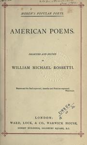Cover of: American poems by William Michael Rossetti