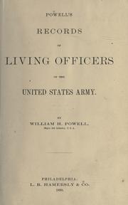 Cover of: Powell's records of living officers of the United States Army by Powell, William H.