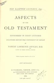 Cover of: Aspects of the Old Testament considered in eight lectures.