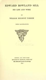 Cover of: Edward Rowland Sill by William Belmont Parker, William Belmont Parker