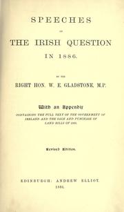 Cover of: Speeches on the Irish question in 1886