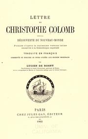 Lettre de Christophe Colomb sur la découverte du Nouveau-Monde by Christopher Columbus