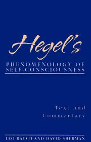 Cover of: Hegel's Phenomenology of Self-Consciousness by Leo Rauch, Georg Wilhelm Friedrich Hegel, David Sherman