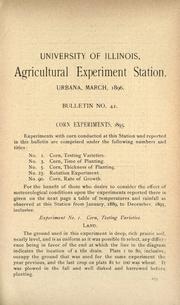 Cover of: Corn experiments, 1895