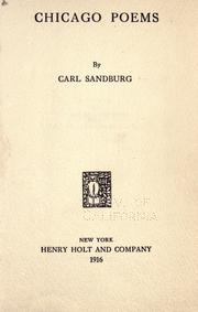 Cover of: Chicago Poems by Carl Sandburg