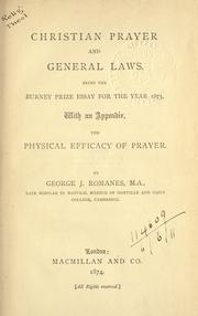 Cover of: Christian prayer and general laws by George John Romanes