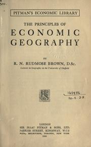 Cover of: The principles of economic geography