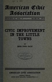 Cover of: Civic improvement in the little towns