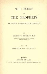 Cover of: The books of the prophets in their historical succession.