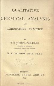 Cover of: Qualitative chemical analysis and laboratory practice