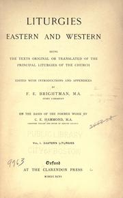 Cover of: Liturgies, eastern and western by C. E. Hammond