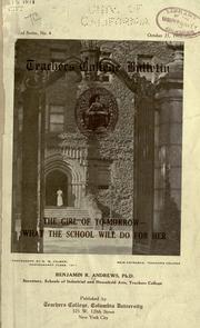 Cover of: The girl of to-morrow--what the school will do for her by Benjamin R. Andrews, Benjamin R. Andrews