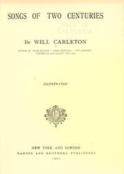 Cover of: Songs of two centuries by Will Carleton
