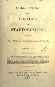 Cover of: Collections for a history of Staffordshire. Volume XVII by Staffordshire Record Society