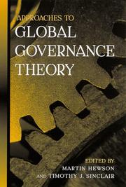 Cover of: Approaches to Global Governance Theory (Suny Series in Global Politics)