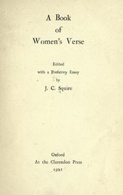 Cover of: book of women's verse