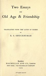 Cover of: Two essays on old age & friendship by Cicero