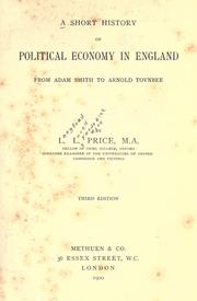 Cover of: A short history of political economy in England: from Adam Smith to Arnold Toynbee