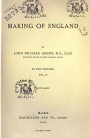 Cover of: The making of England. by John Richard Green