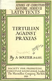 Cover of: Against Praxeas by Tertullian