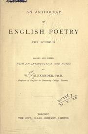 Cover of: An anthology of English poetry for schools