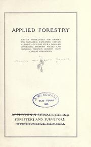 Cover of: Applied forestry, written particularly for owners and managers by James Wingate Sewall