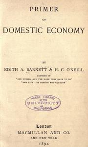 Cover of: Primer of domestic economy