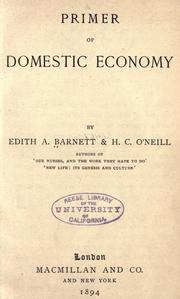 Cover of: Primer of domestic economy by Edith A. Barnett