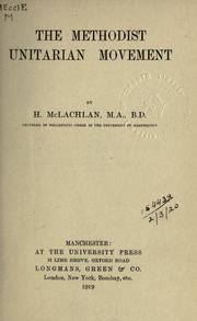 Cover of: The Methodist Unitarian Movement.