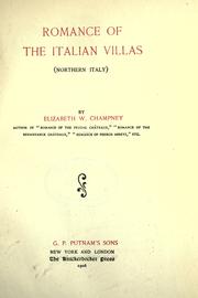 Cover of: Romance of the Italian villas (northern Italy)