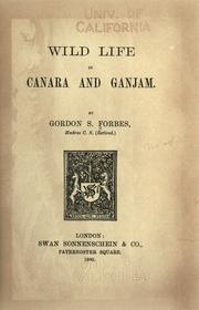 Cover of: Wild life in Canara and Ganjam.