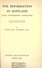 Cover of: The Reformation in Scotland by Fleming, David Hay, Fleming, David Hay