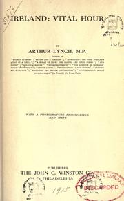 Cover of: Ireland, vital hour by Lynch, Arthur