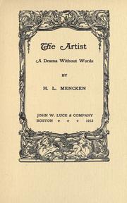 Cover of: The artist by H. L. Mencken