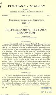 Cover of: Philippine snails of the family Endodontidae. by George Alan Solem