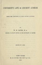Cover of: University life in ancient Athens by W. W. Capes